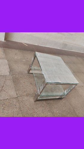 میز عسلی دوطبقه شیشه سکوریت در همه مدل استیل